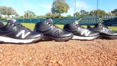 New Balance Umpire Field Shoes in Row on Field